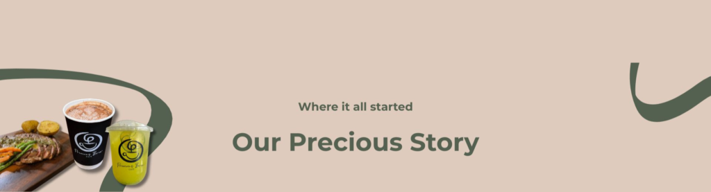 precious brew cafe about us banner