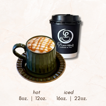 Our Menu pbc drinks espresso caramel latte
