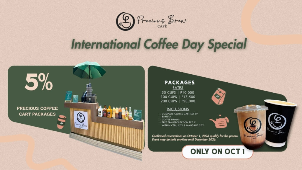discounted coffee cart packages precious brew cafe international coffee day promo